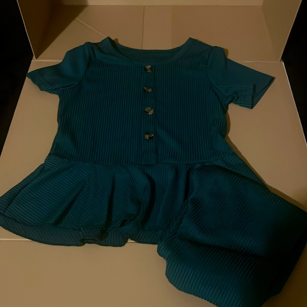 Girls 2pcs Ribbed Fashion Set